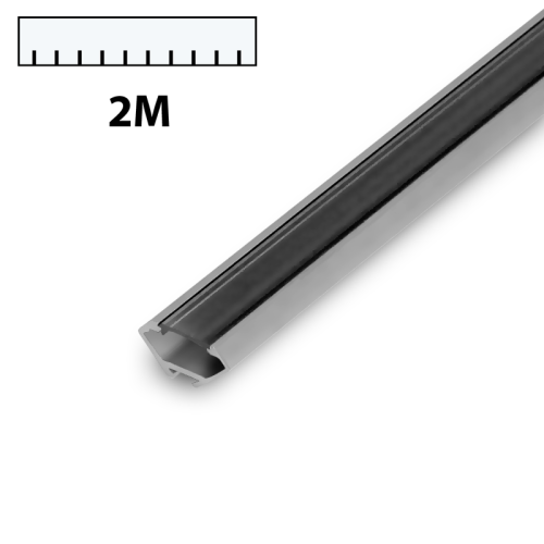 Profil LED PCV CORNER szary 2m klosz transparentny 2144