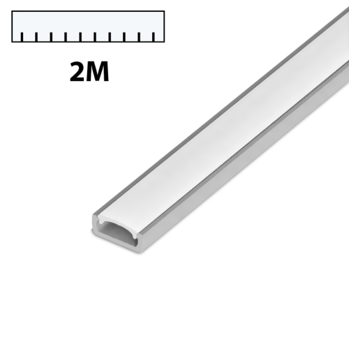 Profil LED PCV SLIM szary 2m klosz mleczny 6863 