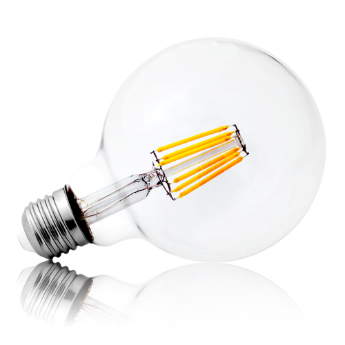 Żarówka filament G95 LED E27 - duży gwint 8W=70W 850lm biała ciepła