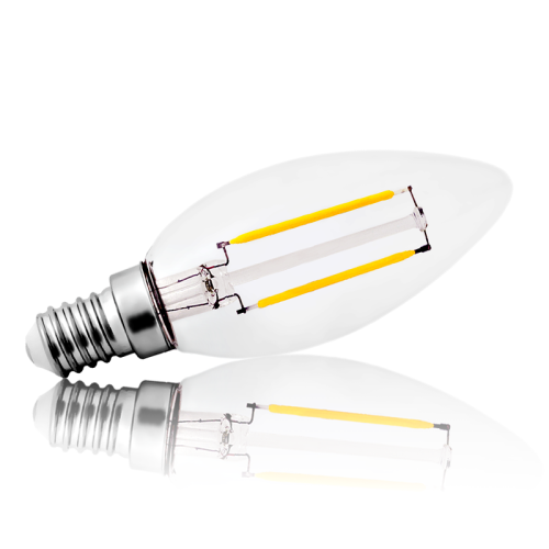 Żarówka filament C35 LED E14 - mały gwint 2W=25W 180lm biała ciepła