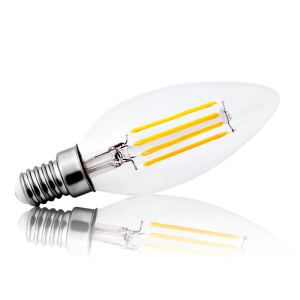 Żarówka filament C35 LED E14 - mały gwint 4W=40W 480lm biała ciepła