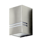 Zewnętrzny kinkiet ścienny IP44 stal nierdzewna GU10 RAD-27A satyna nikiel