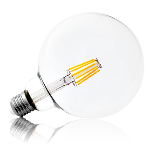 Żarówka LED filament E27 G125 duża bańka 8W=80W biała ciepła