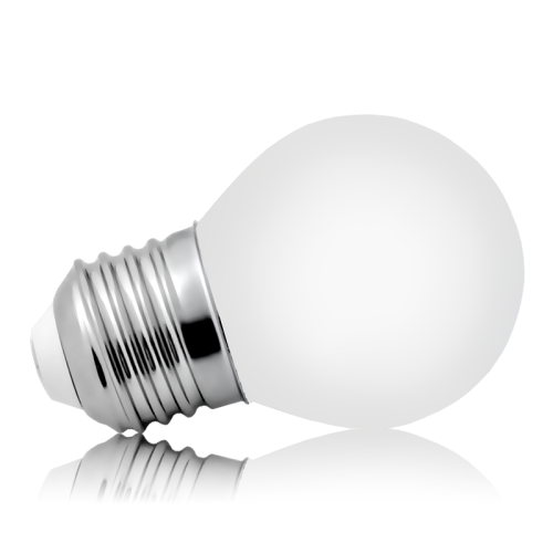  Żarówka LED E27 - duży gwint filament mleczna G45 4W biała ciepła