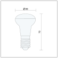 Żarówka SMD LED R39 E14 - mały gwint 4W=35W 320lm biała neutralna