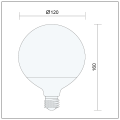 Żarówka LED filament E27 G125 mleczna 8W=80W biała ciepła