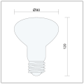 Żarówka filament LED R80 E27 - duży gwint 8W=75W 800lm biała ciepła