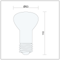 Żarówka filament LED R63 E27 duży gwint 6W 600lm biała ciepła 