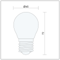 Żarówka filament LED G45 E27 2W=20W 200lm biała ciepła 