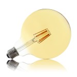 Żarówka LED filament E27 G125 duża bańka 8W=80W biała ciepła AMBER