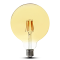 Żarówka LED filament E27 G125 duża bańka 8W=80W biała ciepła AMBER