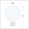 Żarówka LED filament E27 G125 duża bańka 8W=80W biała ciepła AMBER