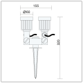 Reflektor ogrodowy wbijany LED 2x5W IP54 ALI.B