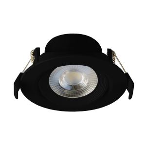 Lampa LED downlight wpuszczana KARO 7W średnica 9cm IP44 czarna
