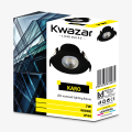 Lampa LED downlight wpuszczana KARO 7W średnica 9cm IP44 czarna
