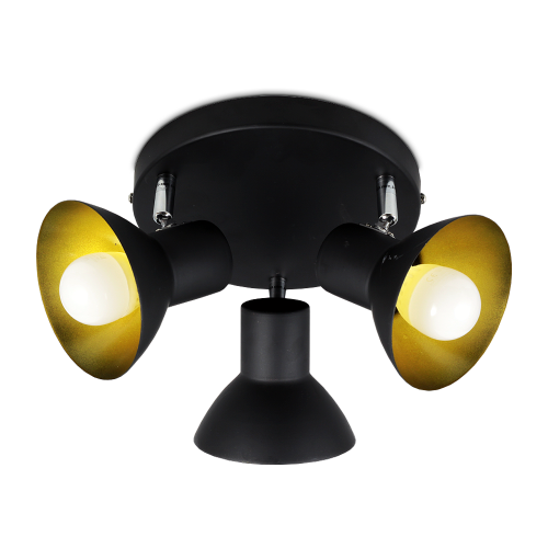 Lampa sufitowa kinkiet spot loft skandynawski 3x E14 BK