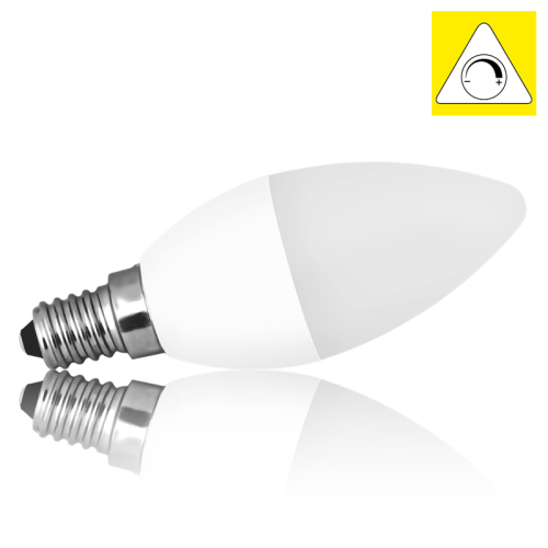 Żarówka LED C37 E14 - mały gwint 6W=60W ściemnialna biała ciepła
