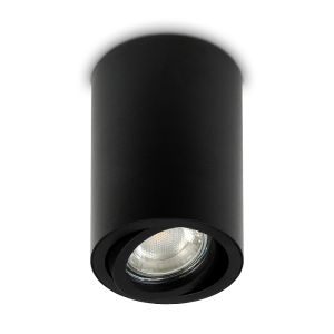 Ruchoma oprawa natynkowa średnica 7 cm GU10 ROLER-B czarny