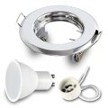  Komplet Oprawa wpuszczana stropowa RIK-15 chrom + GU10 7W 3000K