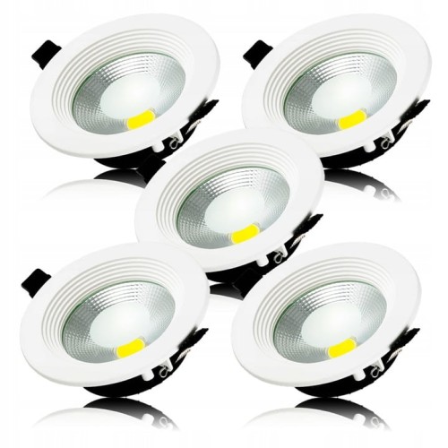 Zestaw 5x oprawa sufitowa lampa downlight wpuszczana średnica 13 cm MOKI LED 10W