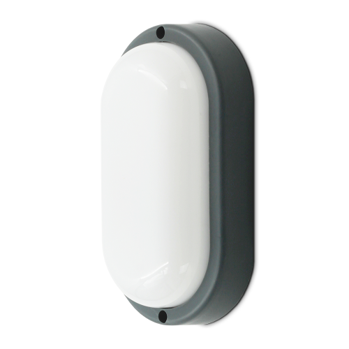 Owalna lampa elewacyjna LED 12W IP54 METEOR szara