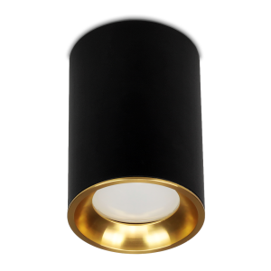 Spot sufitowy tuba VAX 1xGU10 czarny złoty