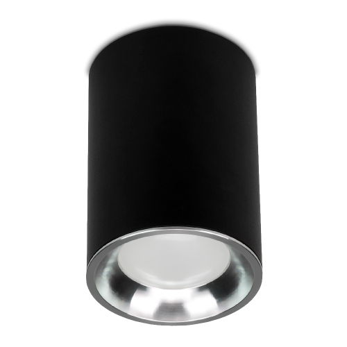 Spot sufitowy tuba VAX  1xGU10 czarny srebrny