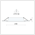 Panel sufitowy podtynkowy LED 5W IP54 PIRES CCT czarna