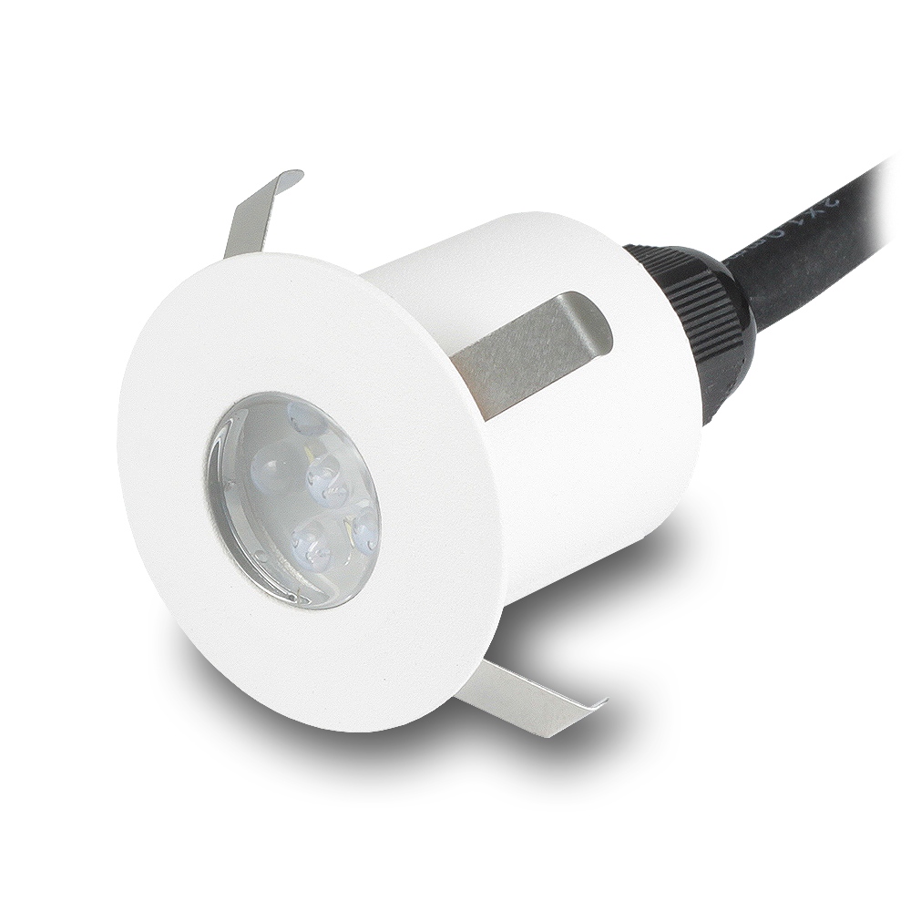 Oświetlenie schodowe oczko LED 0.5W 230V IP65 WEZYR biały